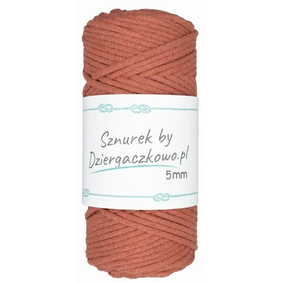 Sznurek bawełniany 5mm-dł 100 m- Cegła