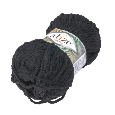 Włóczka Alize Puffy Softy Plus - 60 / CZARNY