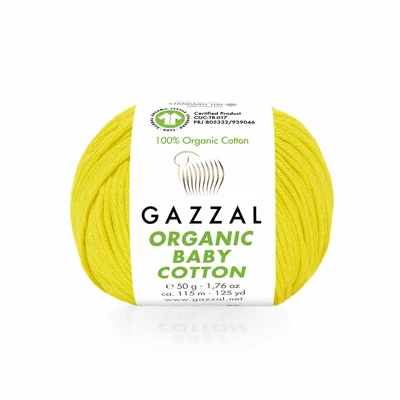 Włóczka Gazzal Organic Baby Cotton  20 cytrynowy