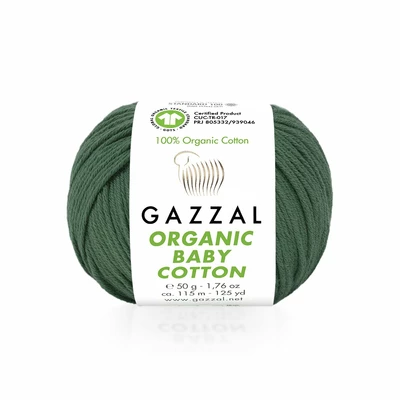 Włóczka Gazzal Organic Baby Cotton  27 ciemny zielony