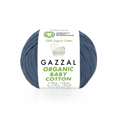 Włóczka Gazzal Organic Baby Cotton  34 jeansowy